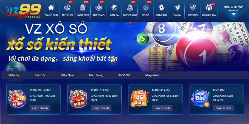 Mô hình trò chơi xổ số tại VZ99